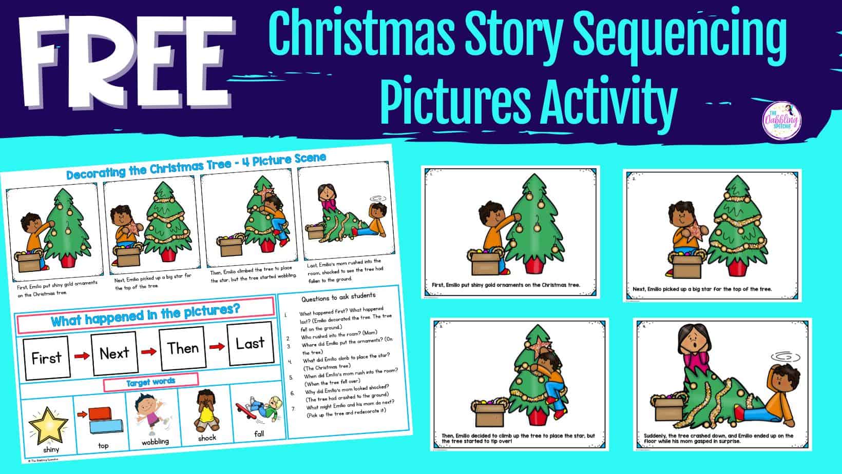 free printable christmas story sequencing pictures for language